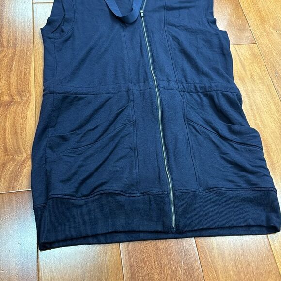 Athleta Lotus Vest Hoodie Navy Blue Long Full Zip Sleeveless size XXS - Picture 5 of 13